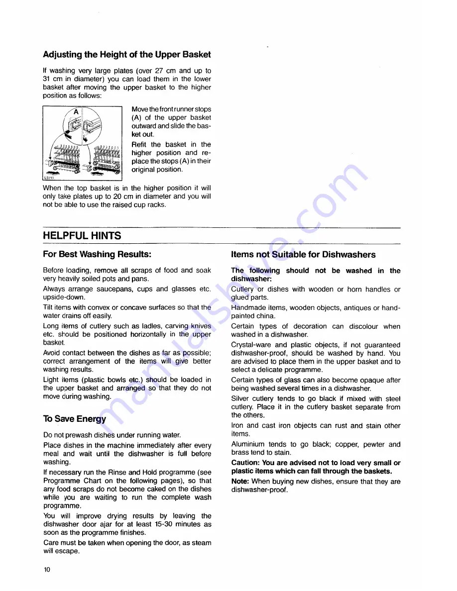 Tricity Bendix CDW 021 Operating And Installation Instructions Download Page 10