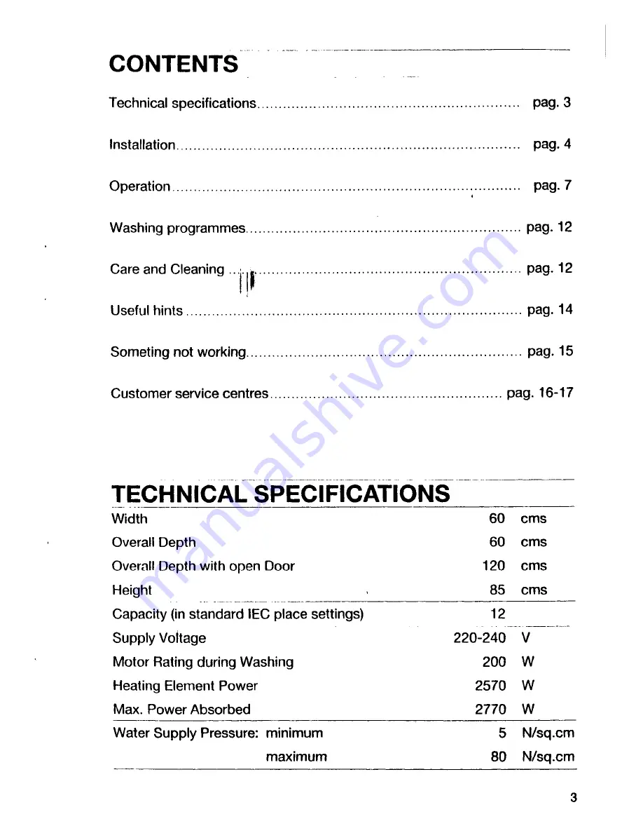 Tricity Bendix CDW012 Скачать руководство пользователя страница 3