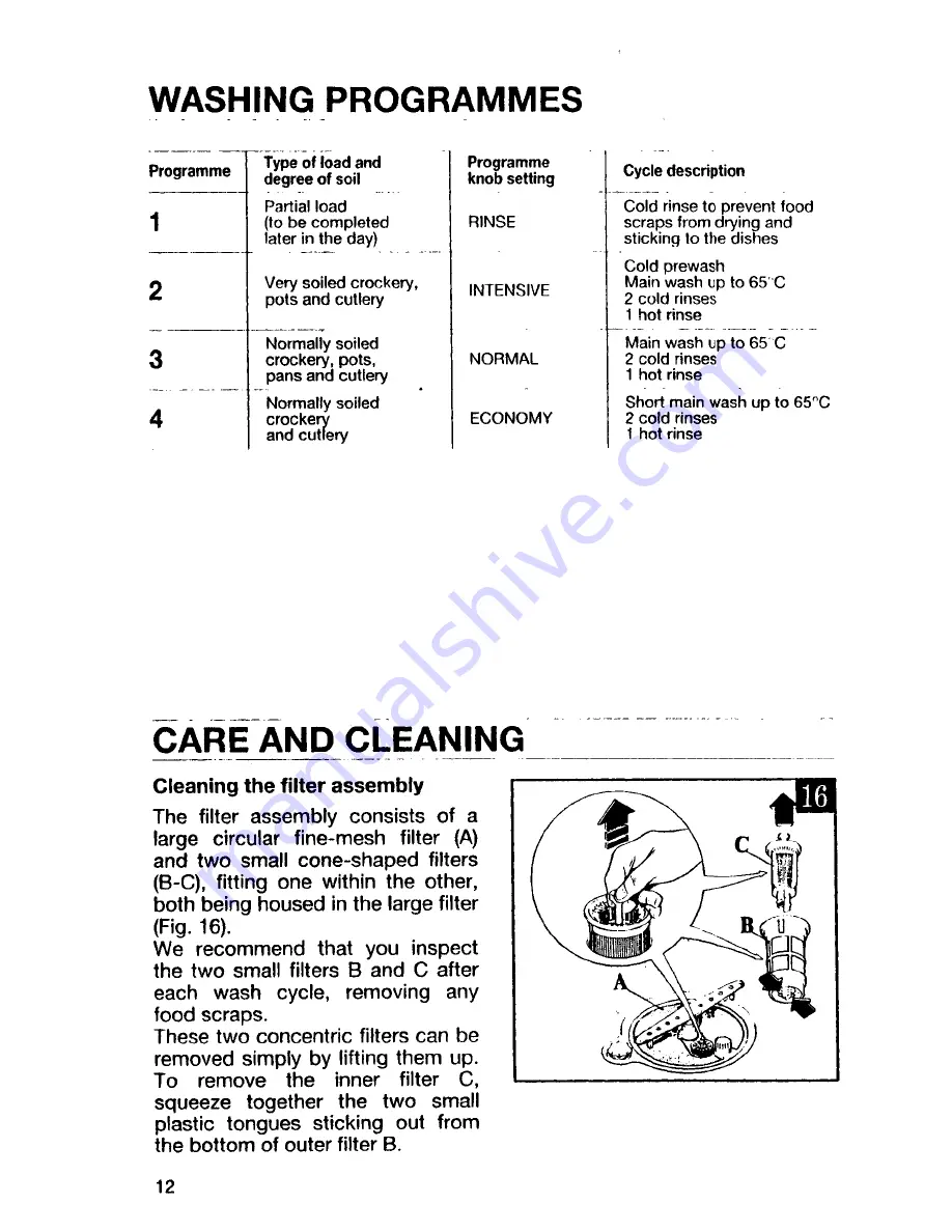 Tricity Bendix CDW012 Operating And Installation Manual Download Page 12