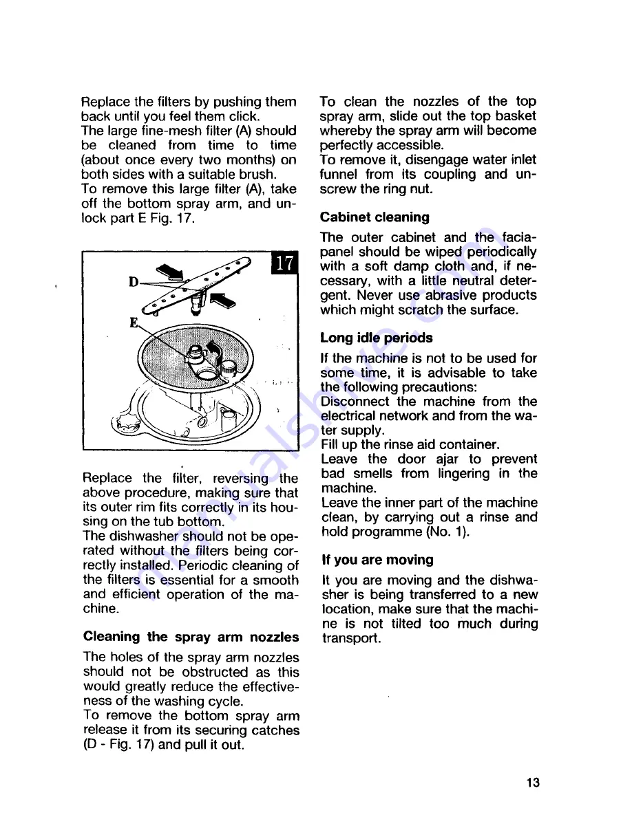 Tricity Bendix CDW012 Operating And Installation Manual Download Page 13