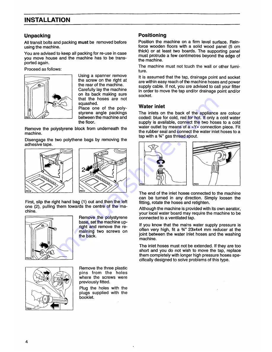 Tricity Bendix CWD 1000 Operatng And Installation Instructions Download Page 4