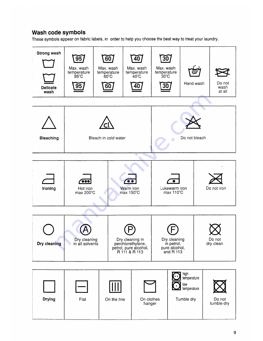 Tricity Bendix CWD 1200 Operating And Installation Instructions Download Page 9