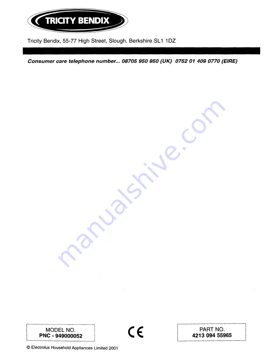 Tricity Bendix Deluxe TM545 Operating & Installation Instructions Manual Download Page 20