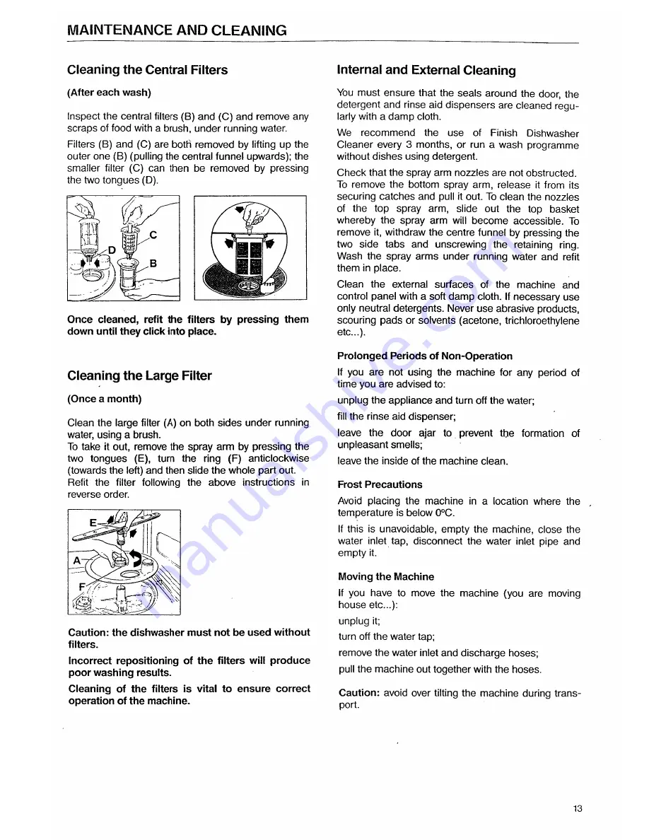 Tricity Bendix DH 100 Operating And Installation Instructions Download Page 13