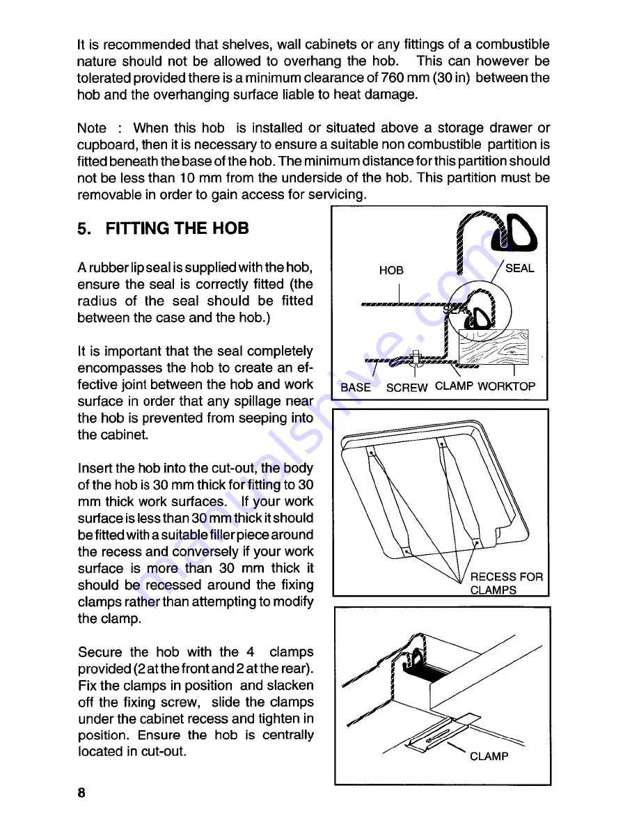 Tricity Bendix HG210 Operating And Installation Instructions Download Page 8