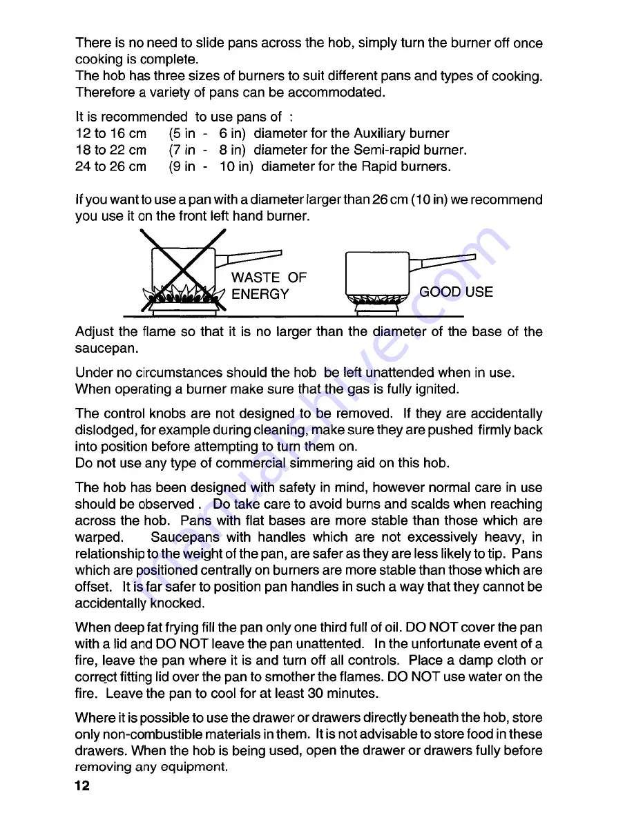 Tricity Bendix HG210 Operating And Installation Instructions Download Page 12