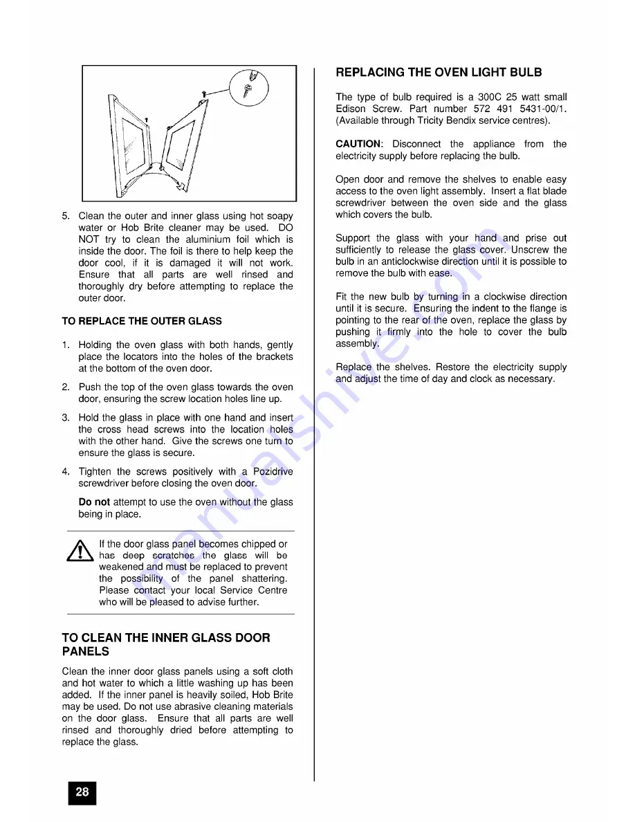 Tricity Bendix SI 530 Operating And Installation Manual Download Page 28