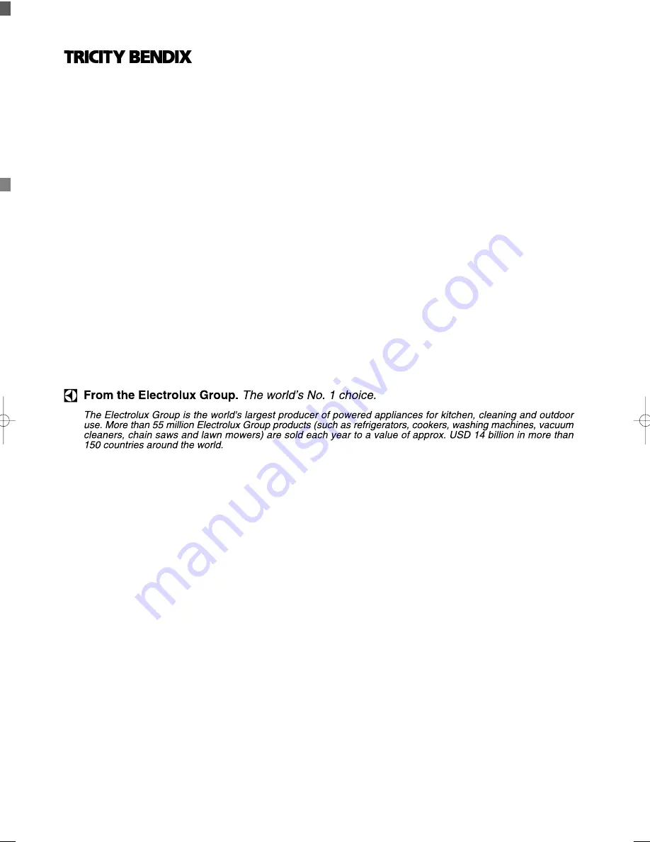 Tricity Bendix TM 560 Operating & Installation Instructions Manual Download Page 14