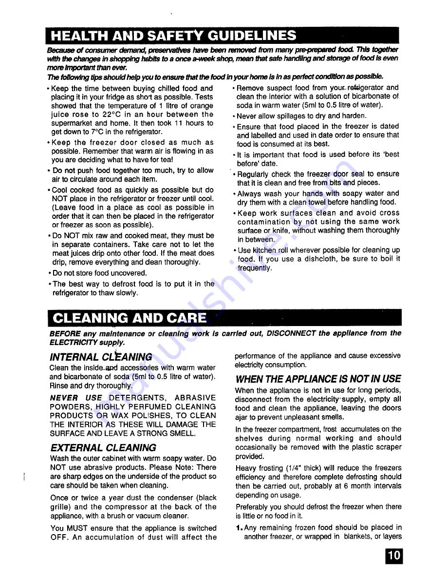 Tricity Bendix UF404 Owner'S Manual Download Page 13