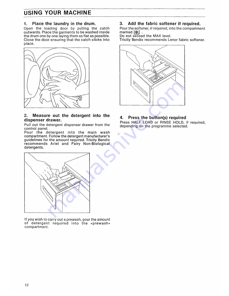 Tricity Bendix WR 540 Operating And Installation Instructions Download Page 12