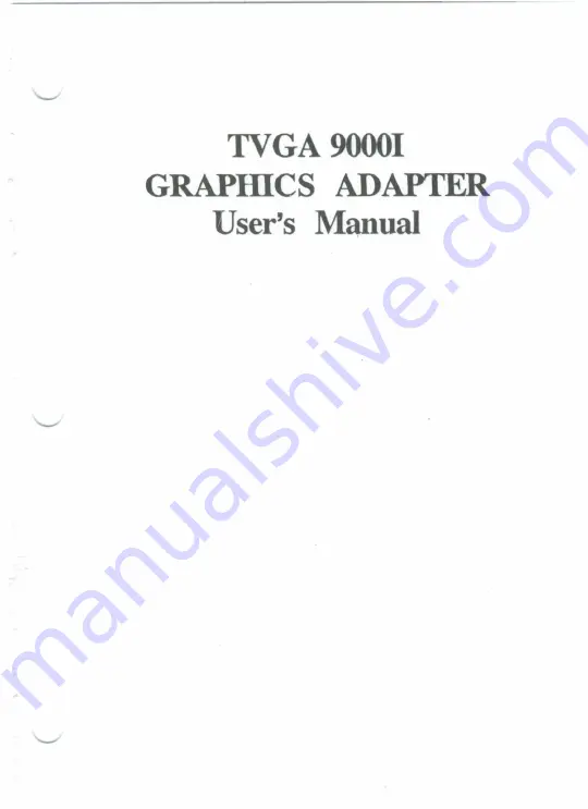 Trident TVGA 9000I User Manual Download Page 1