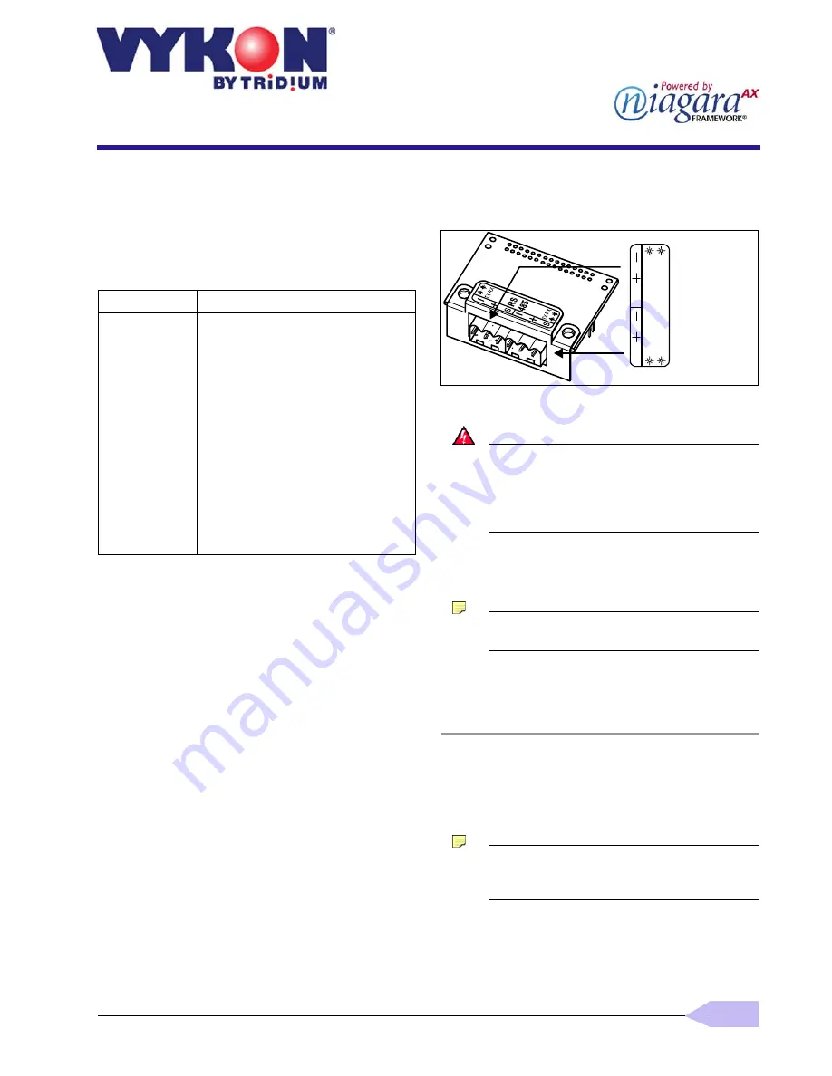 Tridium Vykon NPB-2X-485 Installation Sheet Download Page 1