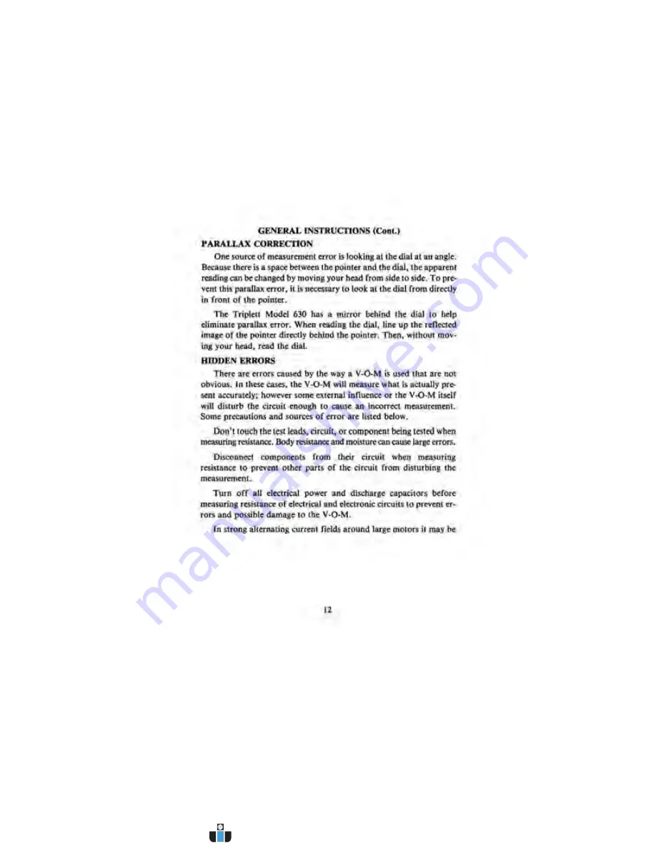 Triplett 3030-NIST Instruction Manual Download Page 13