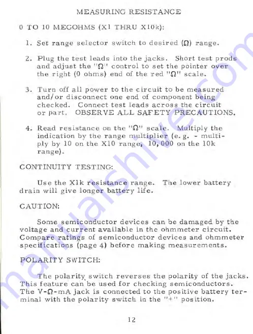 Triplett 60-A Instruction Manual Download Page 13