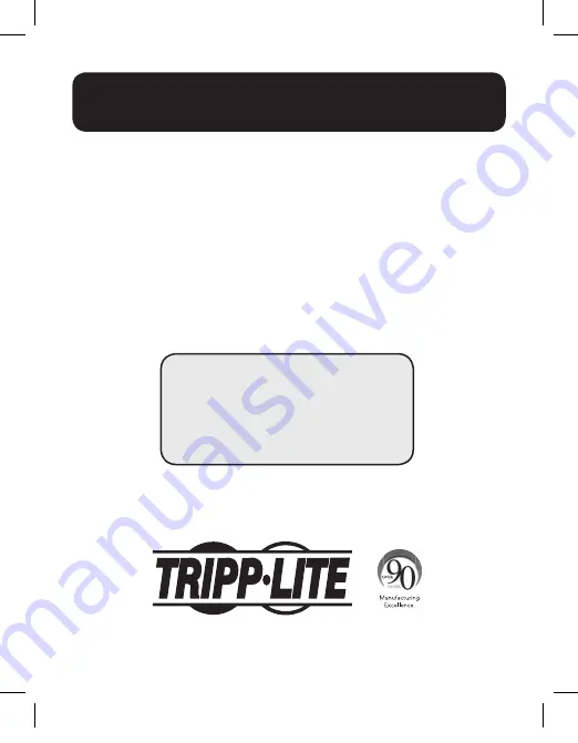 Tripp Lite T014-001 Owner'S Manual Download Page 1