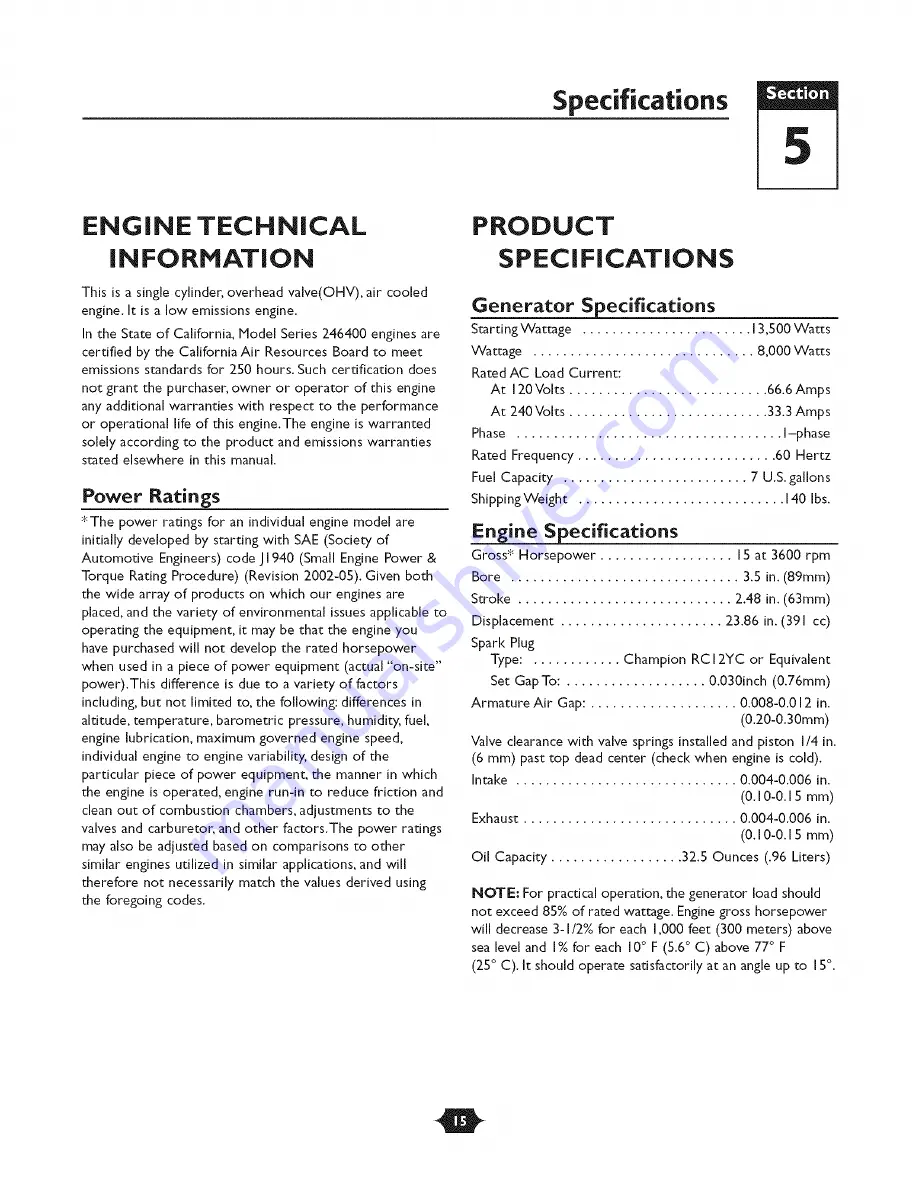 Troy-Bilt 030247-1 Operator'S Manual Download Page 15