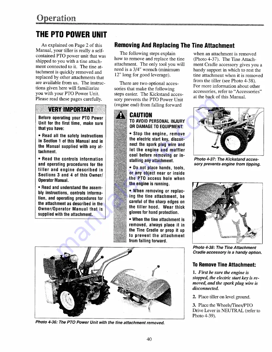 Troy-Bilt 12087 Owner'S/Operator'S Manual Download Page 42