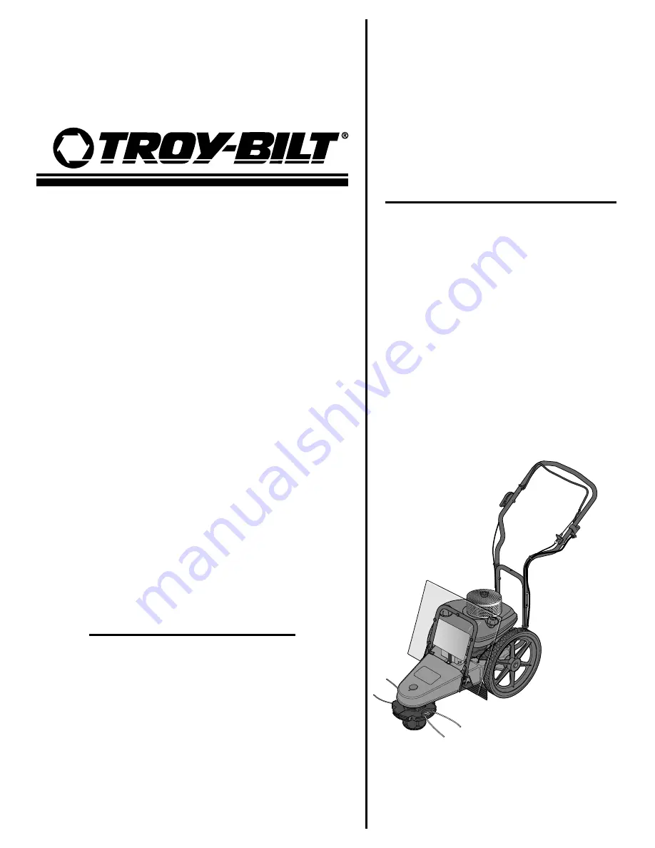 Troy-Bilt 52057 Owner'S Manual Download Page 1