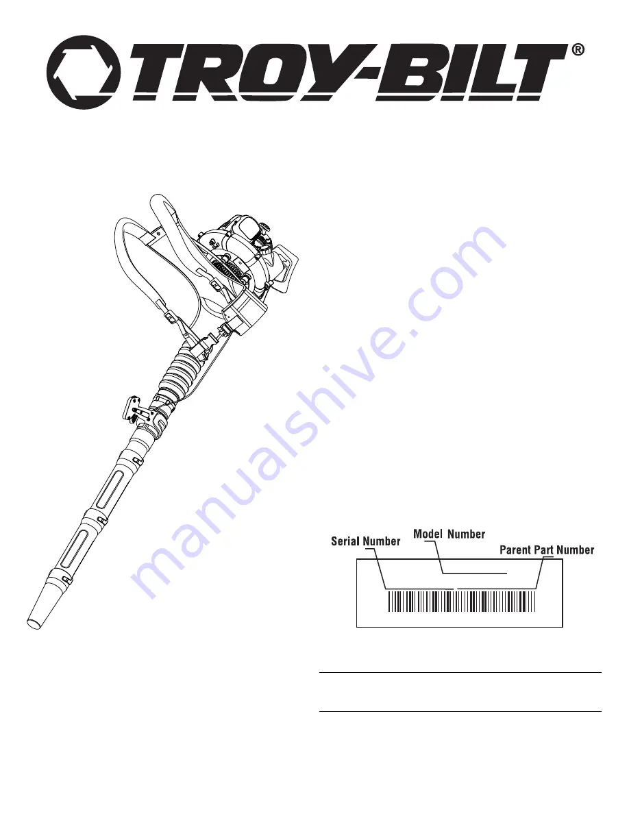 Troy-Bilt TB4BP Operator'S Manual Download Page 1