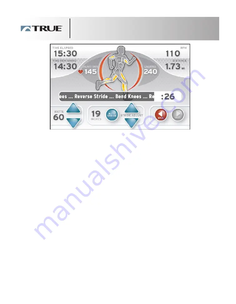 True Fitness ESX Touchscreen Elliptical Owner'S Manual Download Page 19