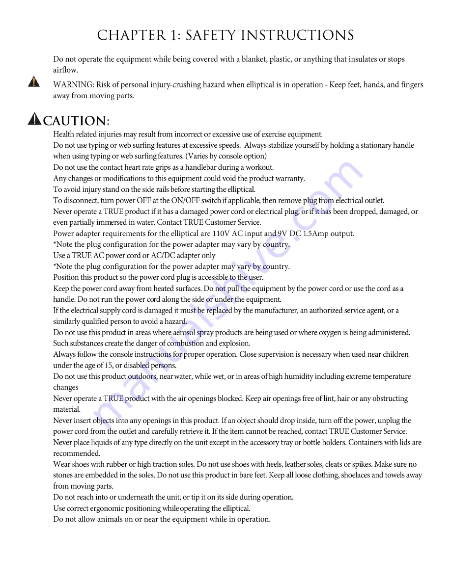 True Fitness M 30 Owner'S Manual Download Page 5