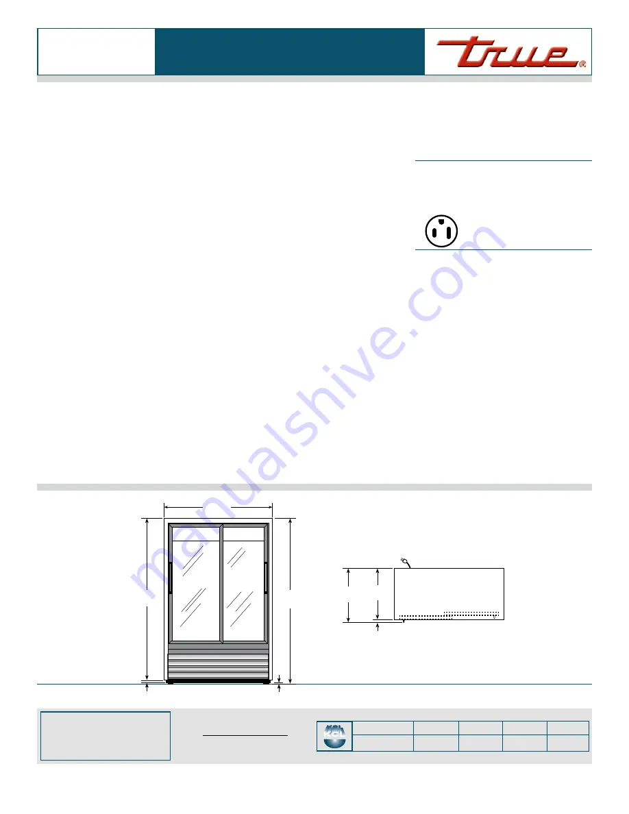 True GDM-33SL-60 Specifications Download Page 2