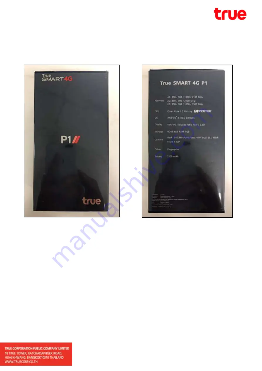 True SMART 4G P1 Quick Start Manual Download Page 1