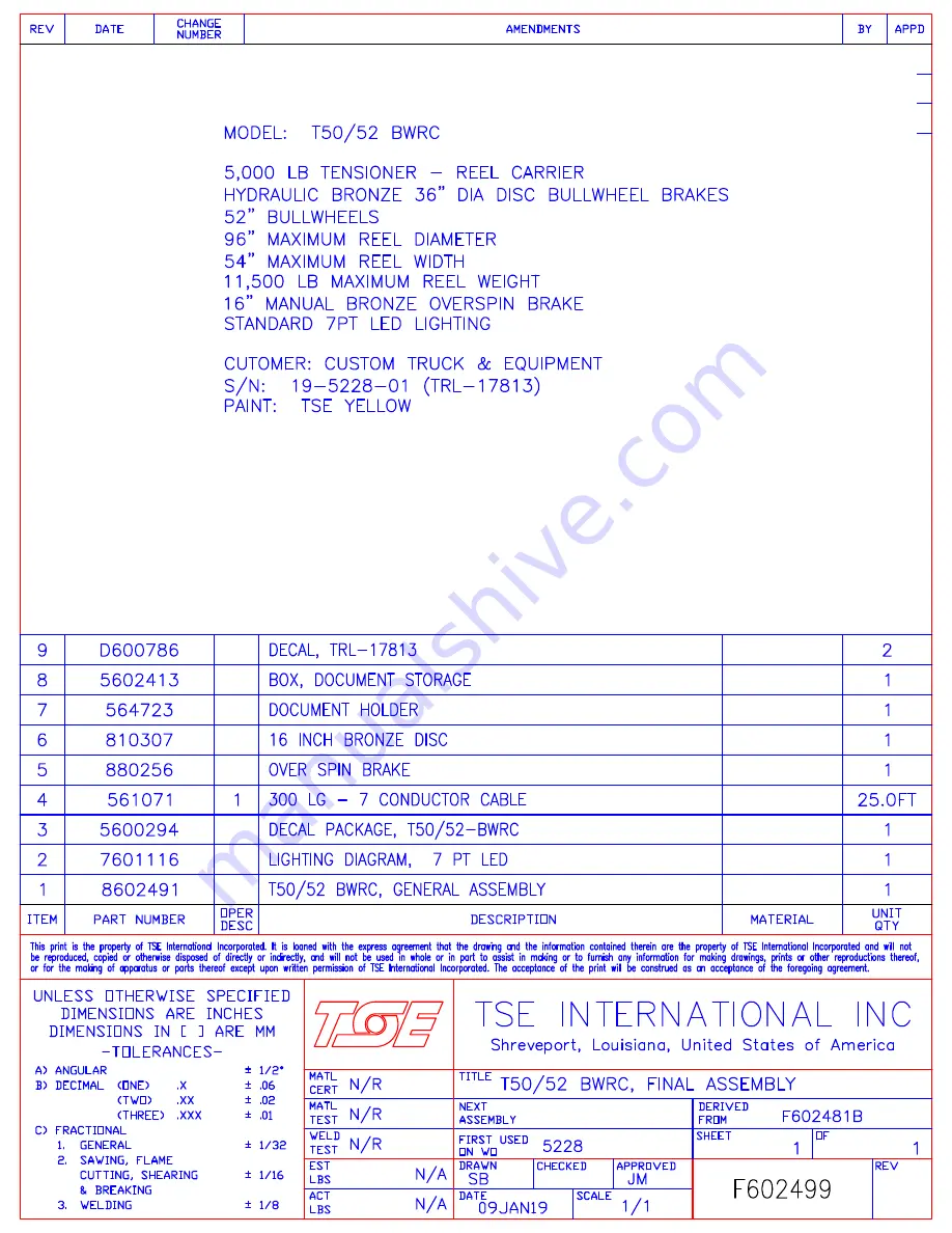 TSE T50 BWRC Owner'S Manual Download Page 24