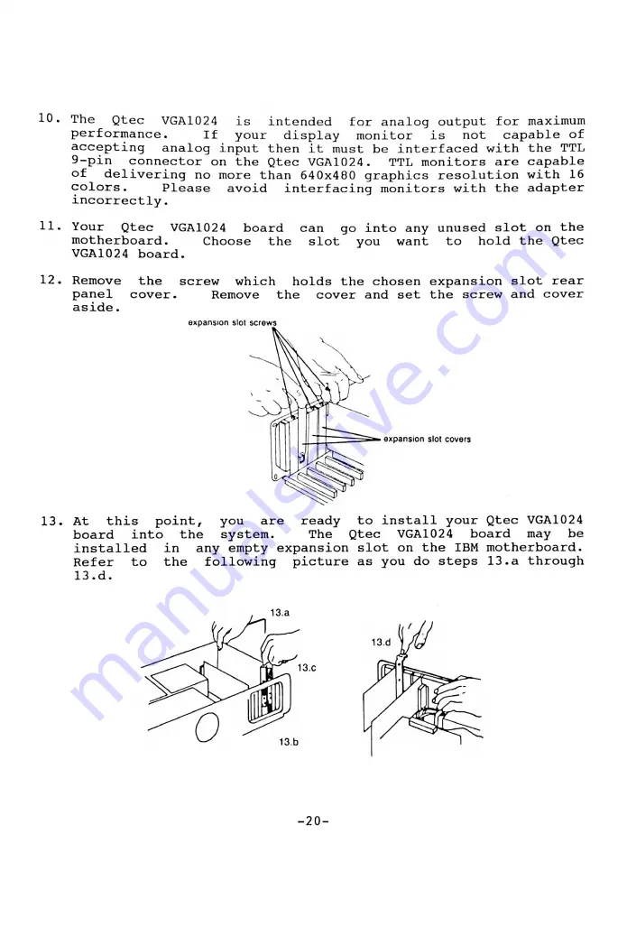 Tseng Qtec VGA 1024 Installation Manual Download Page 29