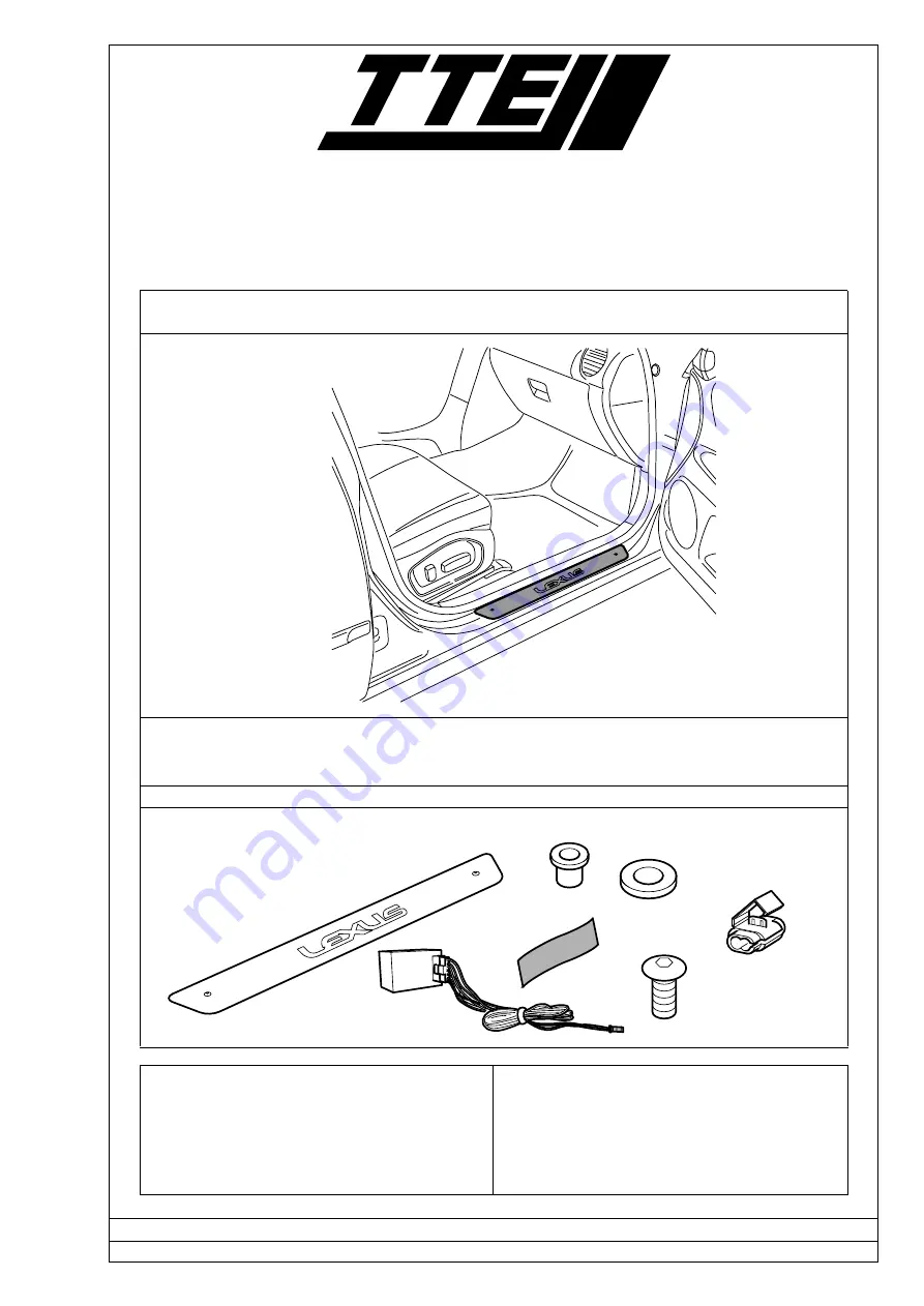 TTE PZ439-C0181-00 Installation Manual Download Page 1