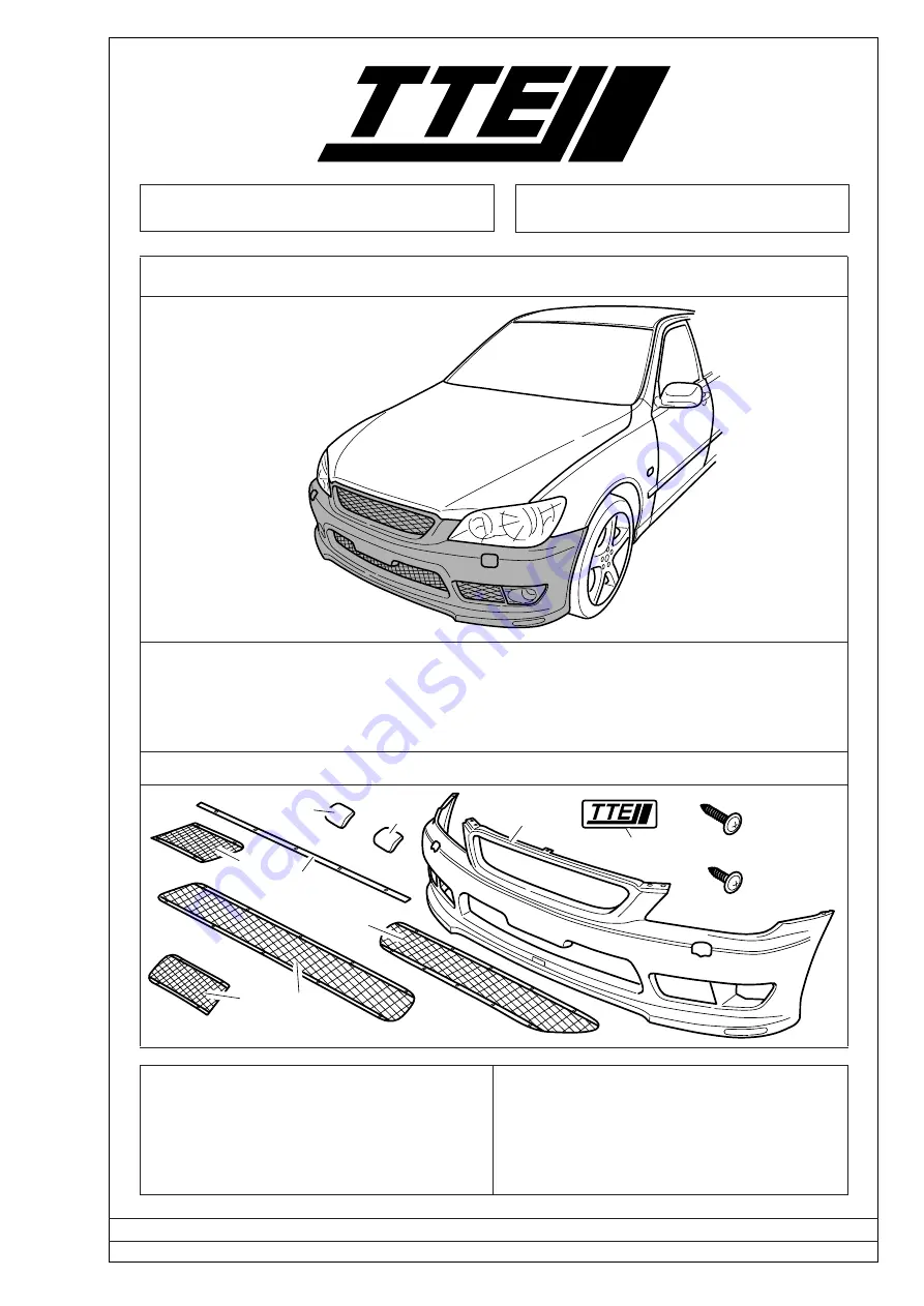 TTE XE1 Installation Manual Download Page 1