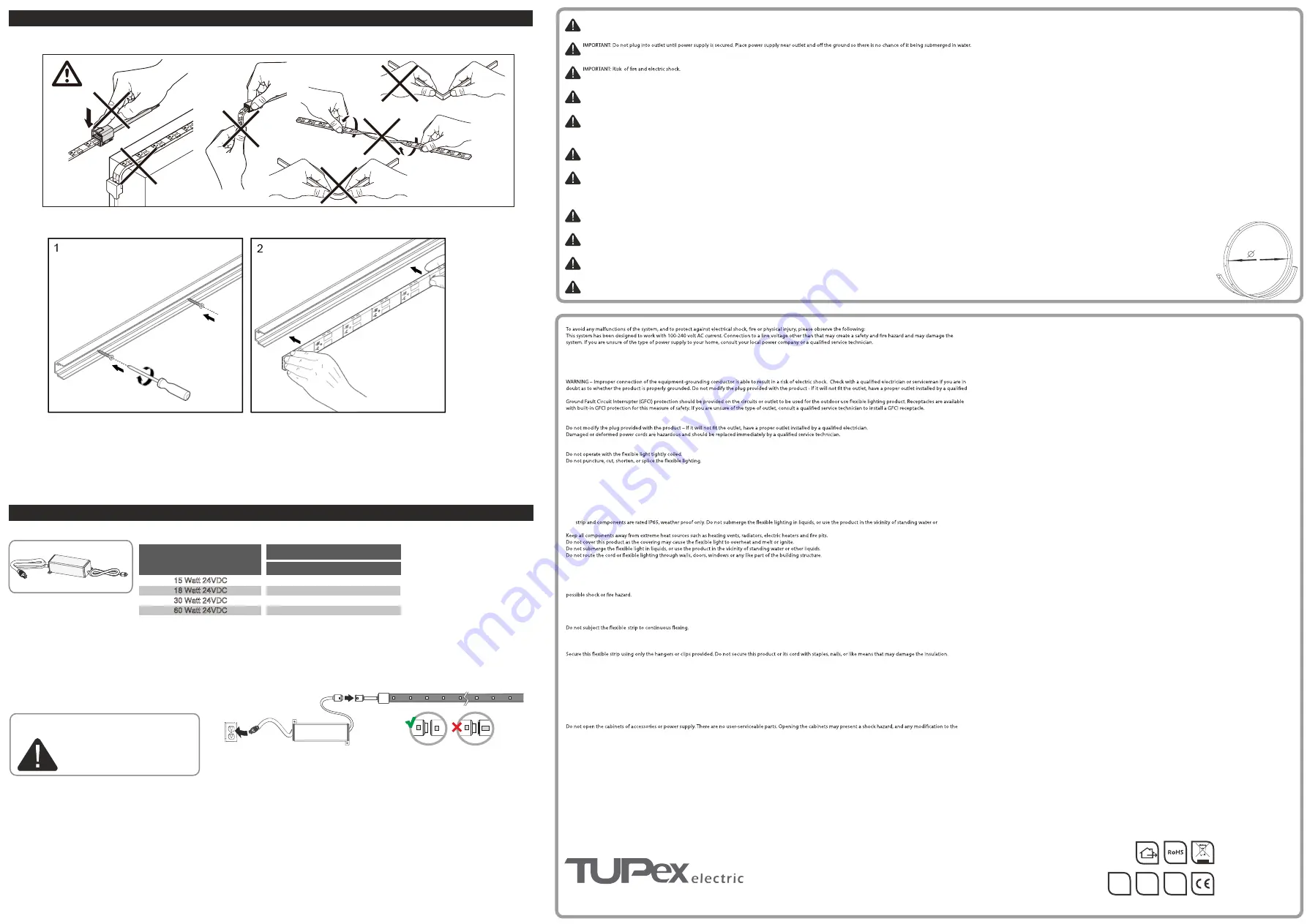 Tupex Electric Warm White STRIP (2700K) Скачать руководство пользователя страница 2