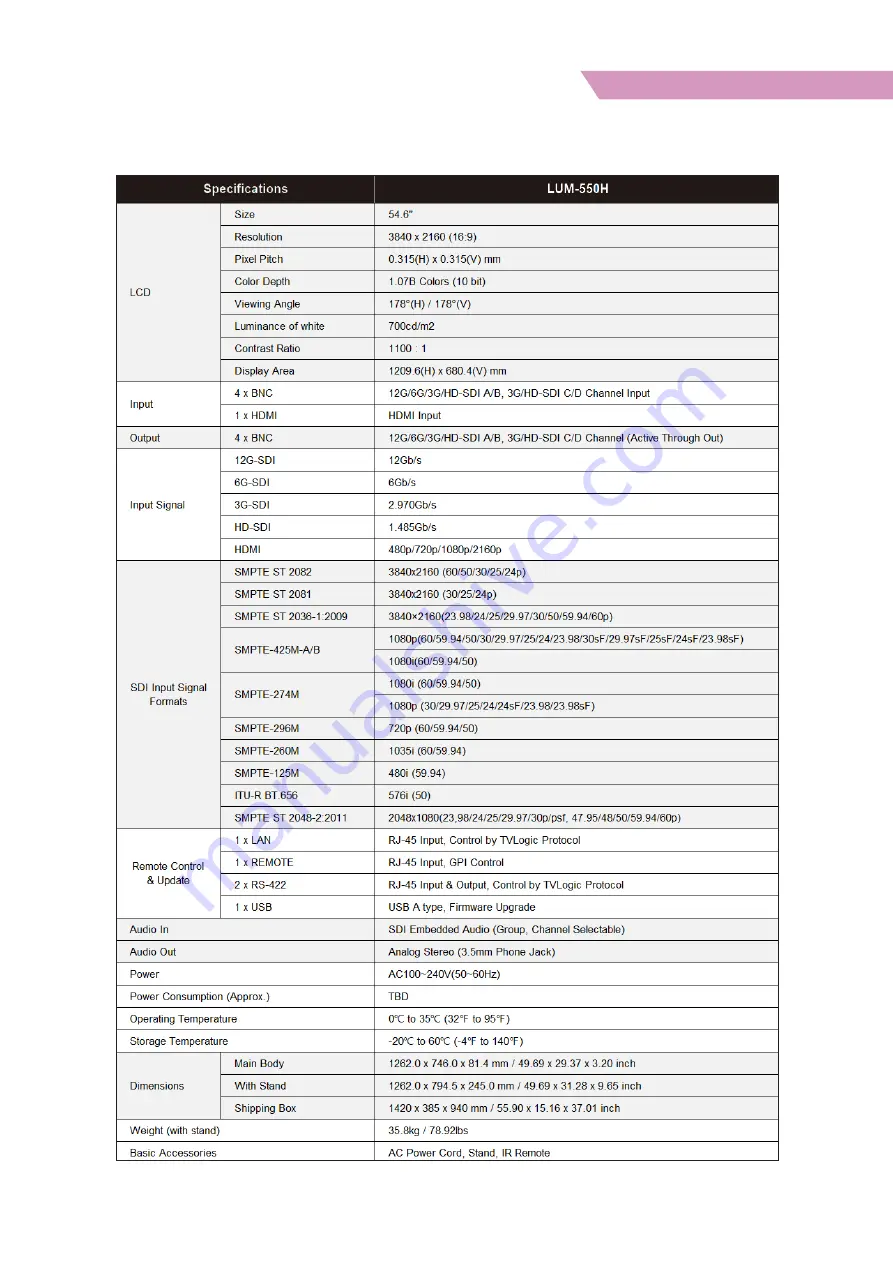 TVLogic LUM-181G Скачать руководство пользователя страница 43