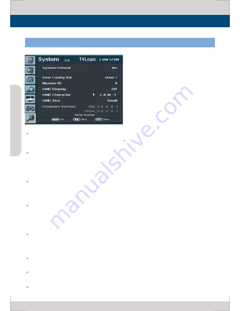 TVLogic LVM-172W Operation Manual Download Page 22