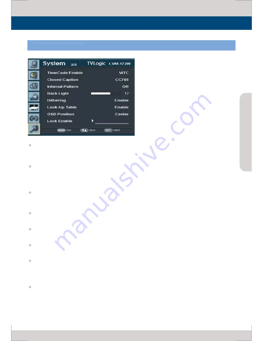 TVLogic LVM-172W Operation Manual Download Page 23