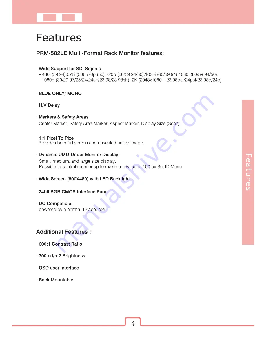 TVLogic PRM-502LE User Manual Download Page 5