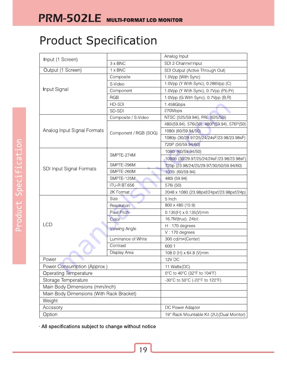 TVLogic PRM-502LE Скачать руководство пользователя страница 20