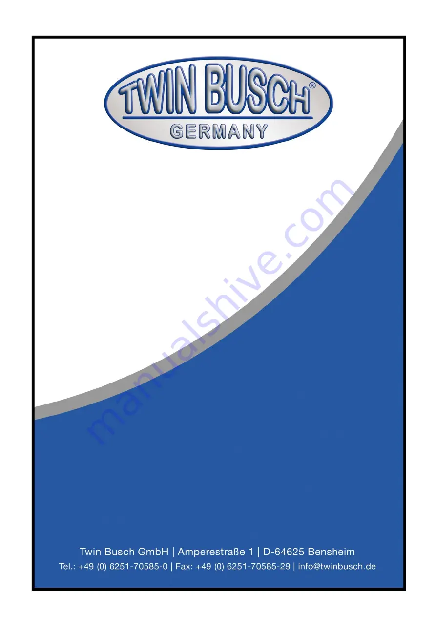 twin busch TW S3-18U Installation, Operation, And Parts Manual Download Page 39