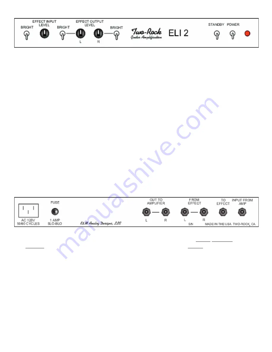 Two-Rock ELI 1 Owner'S Manual Download Page 6