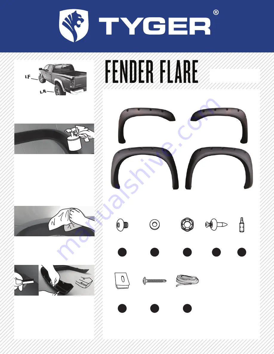 Tyger FENDER FLARE TG-FF8D4078 Installation Instructions Download Page 1