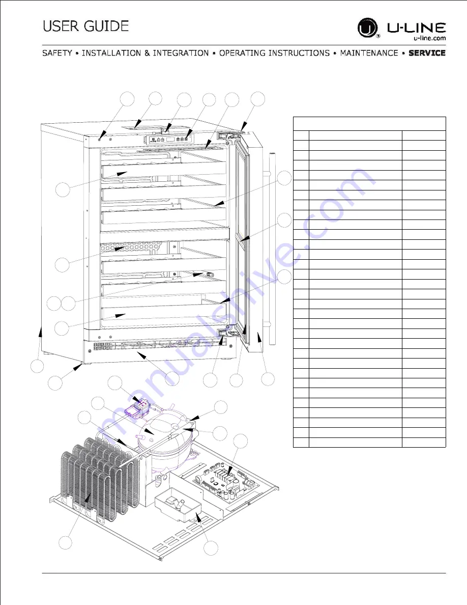 U-Line Wine Captain U-2224ZWCINT-00B User Manual & Service Manual Download Page 38