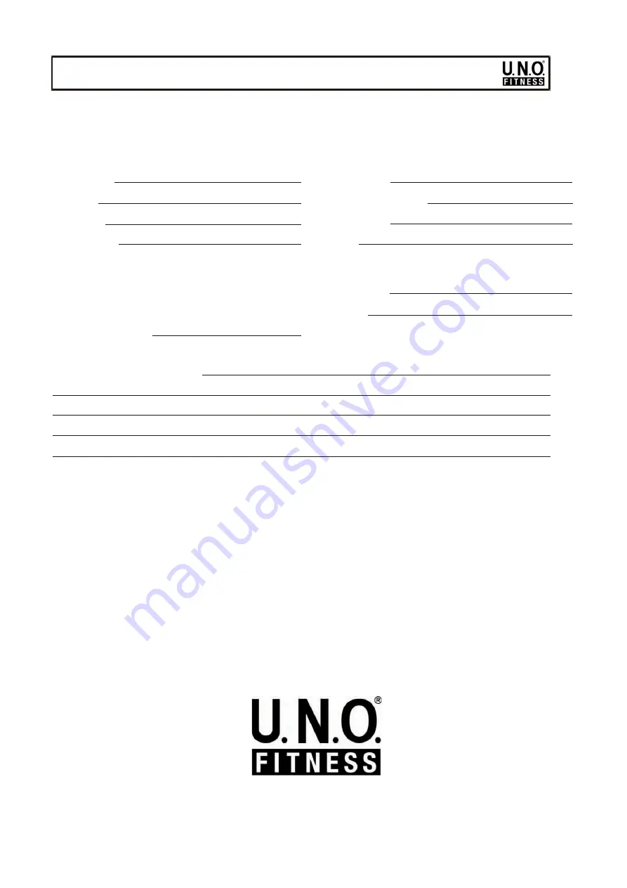 U.N.O Fitness STR 1700 Manual Download Page 6