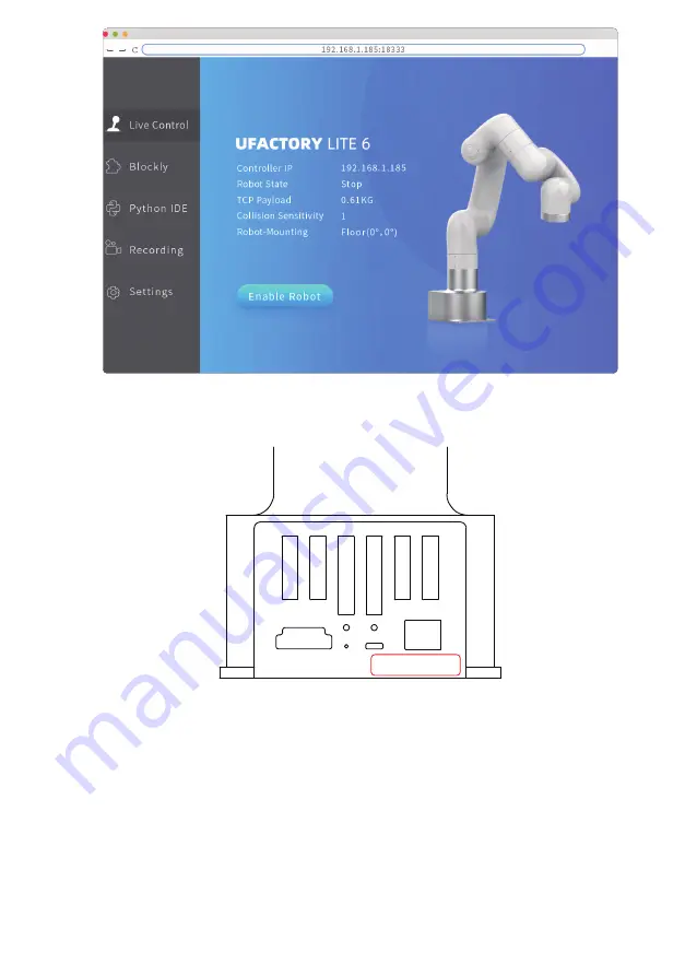 UFactory LITE 6 Quick Start Manual Download Page 7