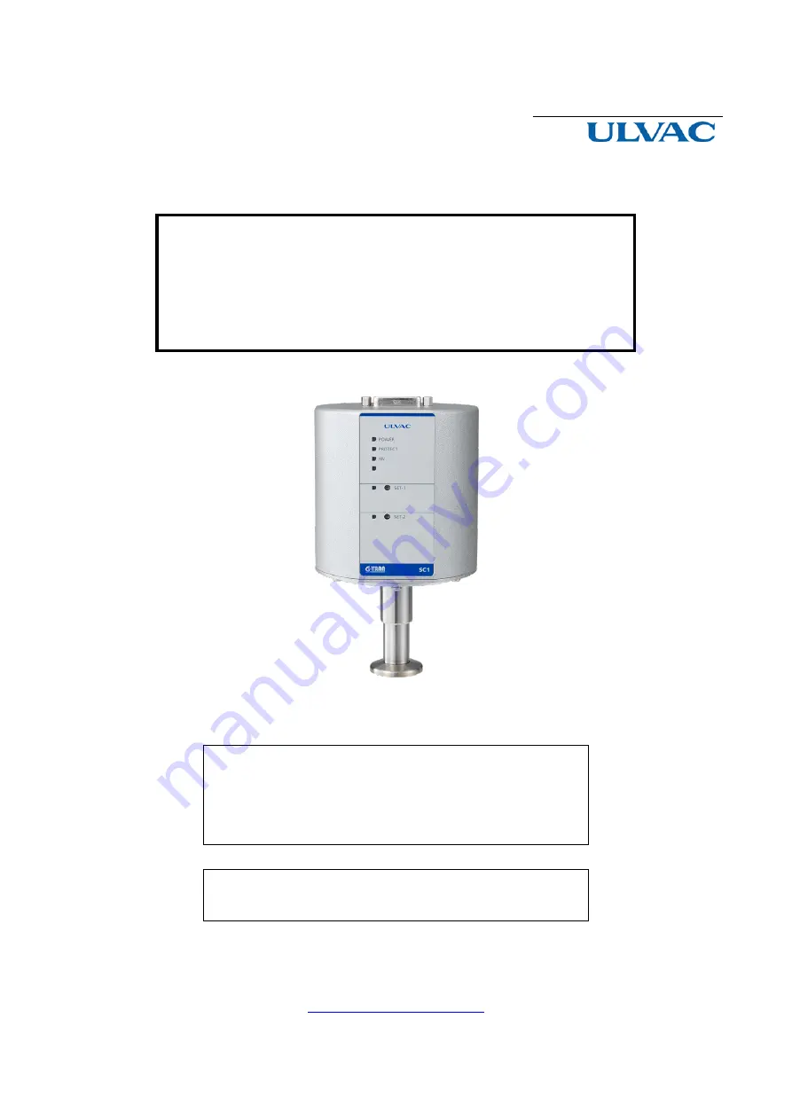 Ulvac G-Tran Series Скачать руководство пользователя страница 1