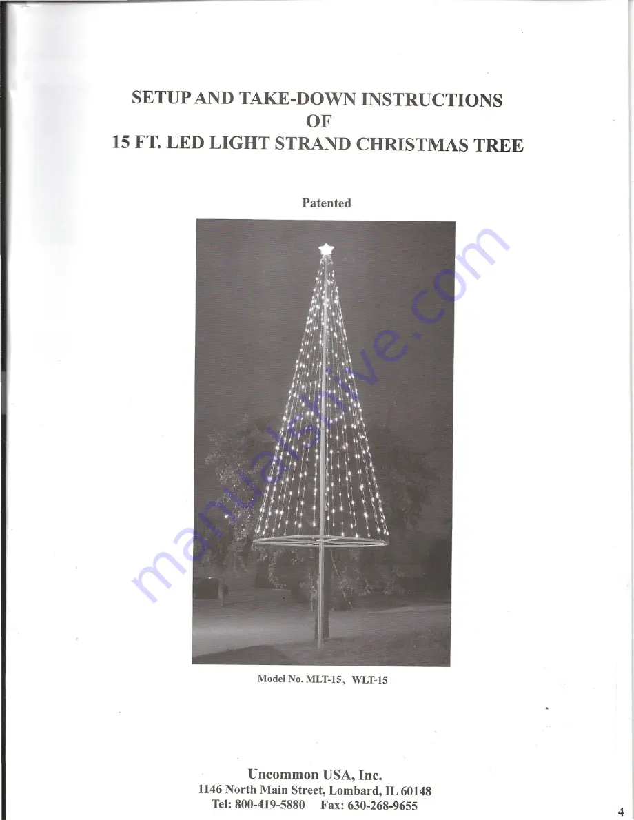 Uncommon USA MLT-15 Setup And Take Down Instructions Download Page 1