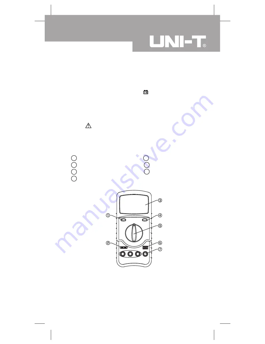 UNI-T UT56 Operating Manual Download Page 9