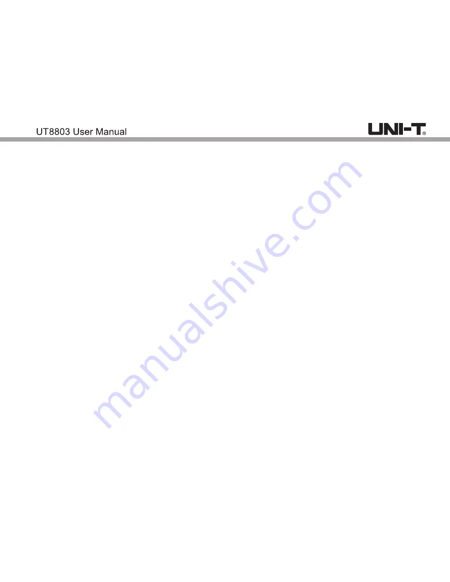 UNI-T UT8803 User Manual Download Page 4