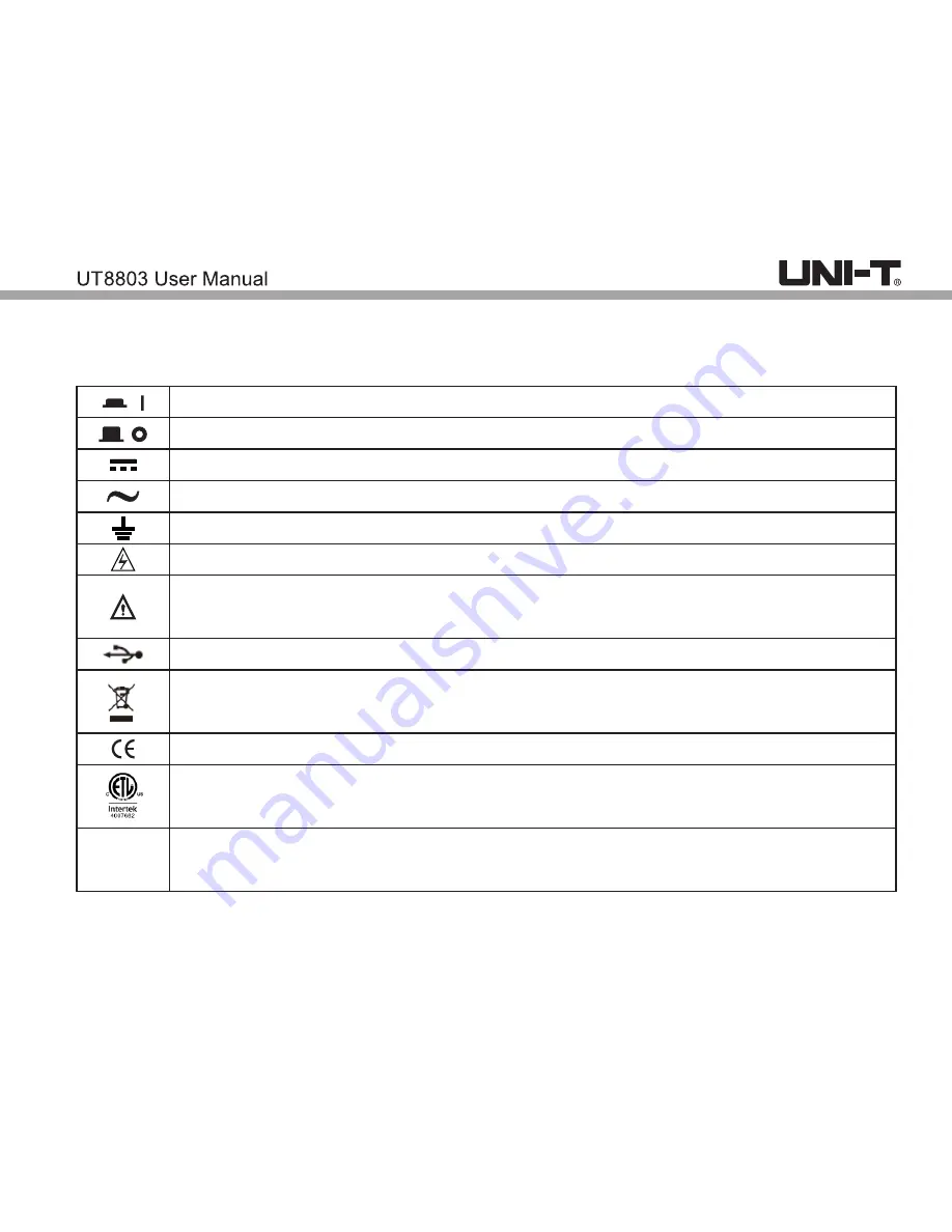 UNI-T UT8803 Скачать руководство пользователя страница 9