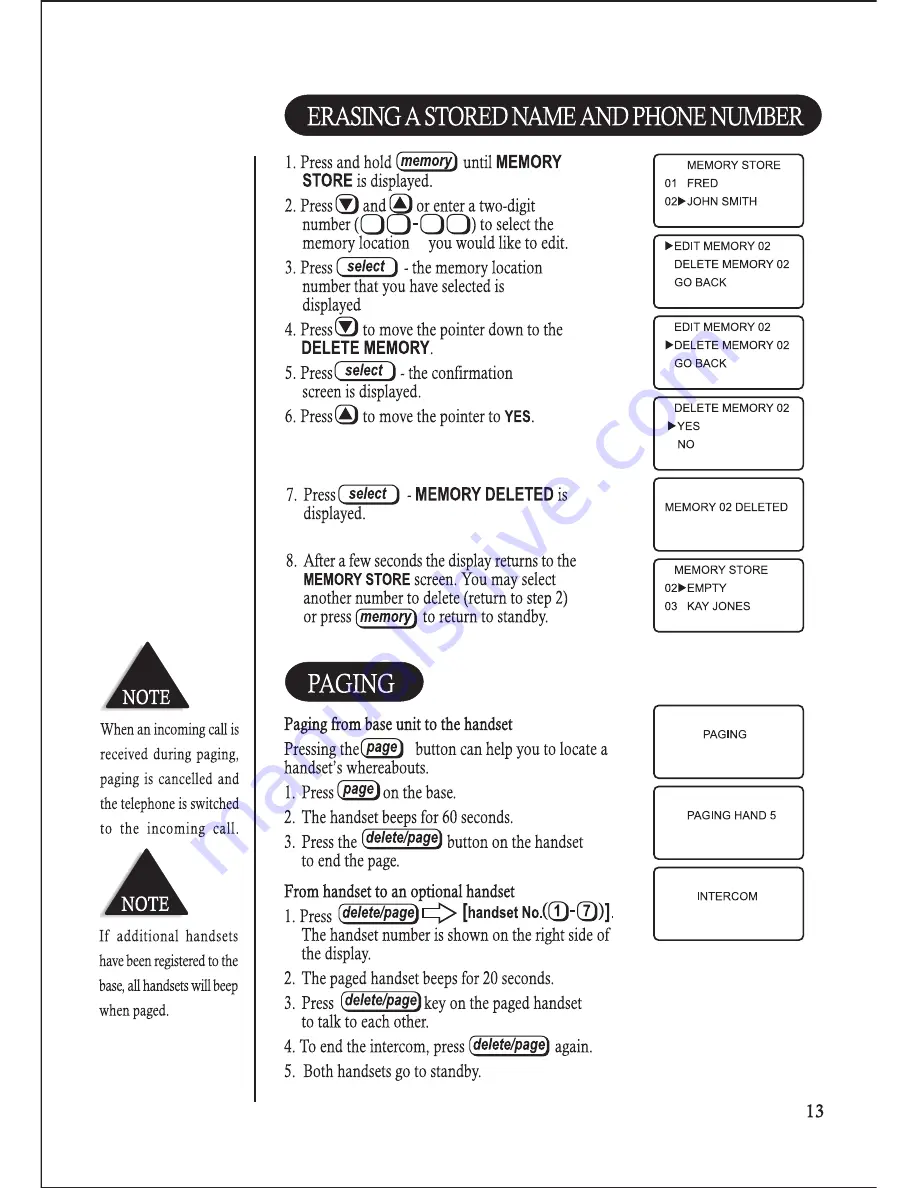 Uniden DS 815 Quick Start Manual Download Page 17