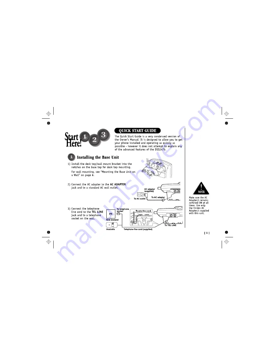 Uniden DSS 2475 Quick Start Manual Download Page 3